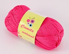 Priadza Camila natural - ostrá ružová - číslo farby 35