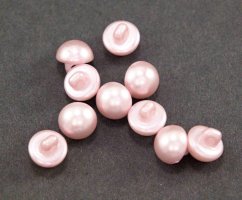 Pearl button with understitching -  medium pink mother of pearl - diameter 0,9 cm