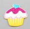 Nažehlovací záplata - cupcake se srdíčkem - rozměr 6 cm x 5,5 cm
