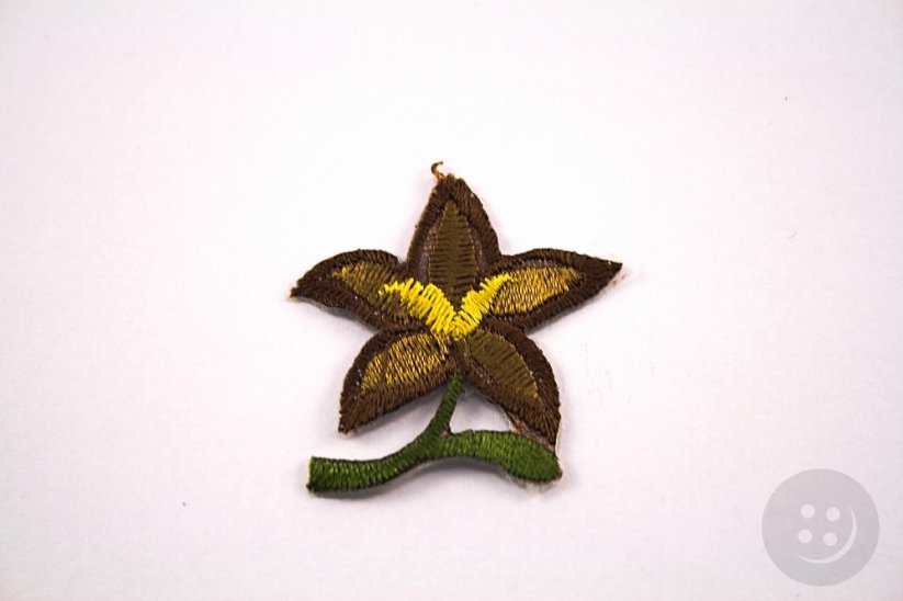 Nažehlovací záplata - Květina - rozměr 3,3 cm x 3 cm