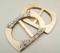 Plastic belt buckle belt buckle - beige cream brown - 4.5 cm