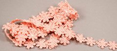 Vzdušná krajka kytička - lososová - šířka 1,3 cm