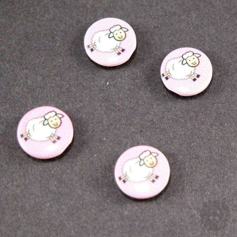 Dětský knoflík - ovečka - více barev - průměr 1,4 cm - Barevná varianta: smetanová