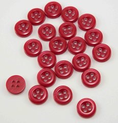 Hole shirt button - red - diameter 1.2 cm