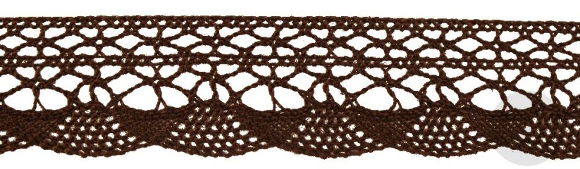 Cotton lace trim - dark brown- width 3,2 cm