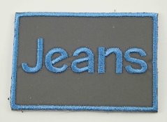 Iron-on patch - JEANS - 6.5 cm x 4.5 cm - reflective