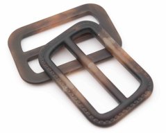 Plastische Band-Schnalle rechteckig mit Ziernaht - braun-beige Melange - Durchlass 5 cm