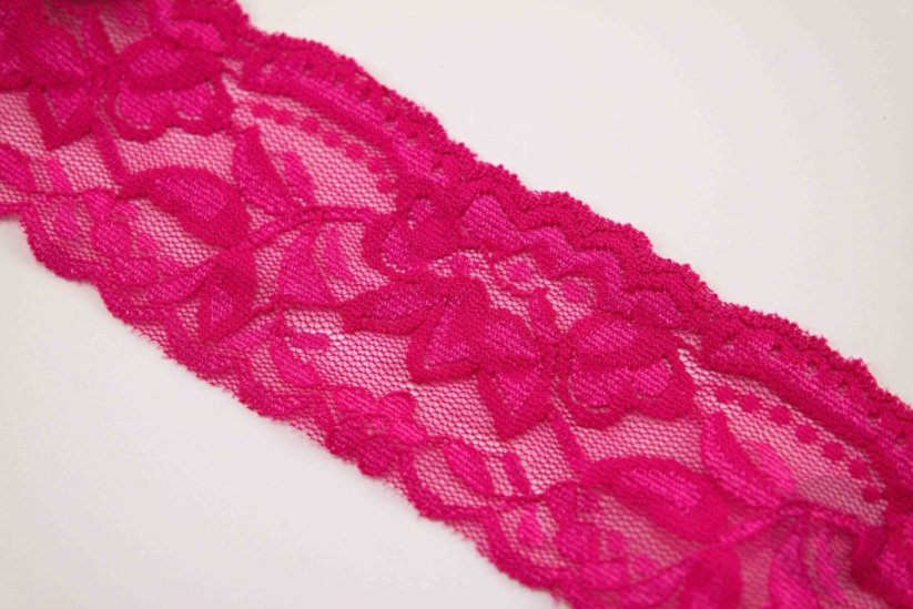 Elastic lace - dark pink - width 5 cm