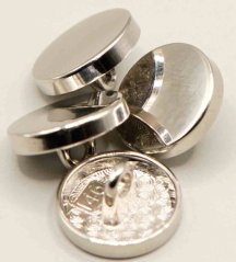 Metallknopf - Silber - Durchmesser 1,2 cm