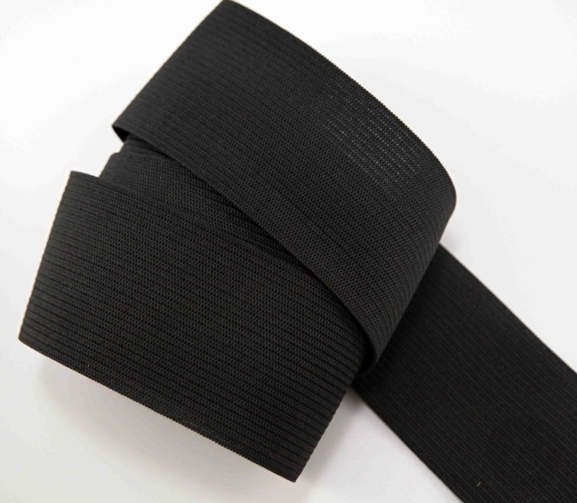 Clothes elastic - medium strength - black - width 4 cm