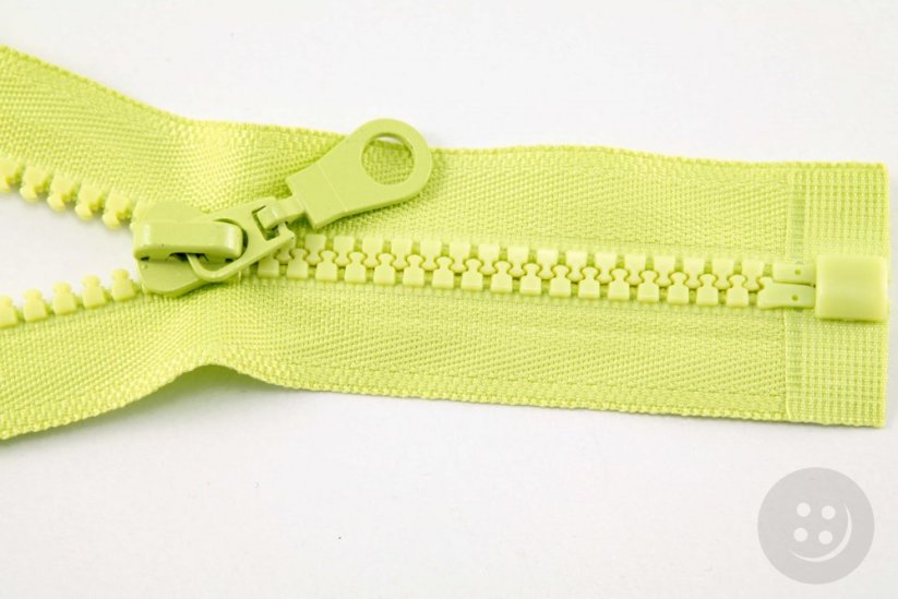 Deliteľný kostený zips - dĺžka (30 - 95 cm) - rôzne farby - Dĺžka: 60 cm, Farby kostených zipsov (Rozdeľovacia): Žltá