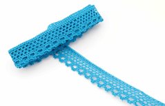 Geklöppelte Spitze - türkis - Breite 1,5 cm