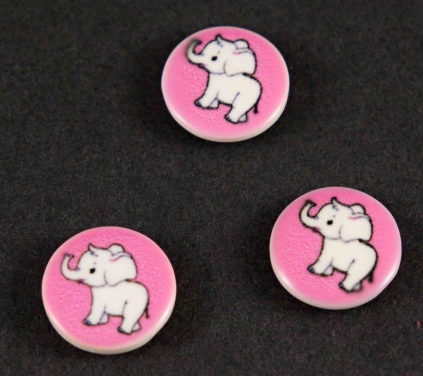 Children's button - Elephant - more colors - diameter 1,4 cm