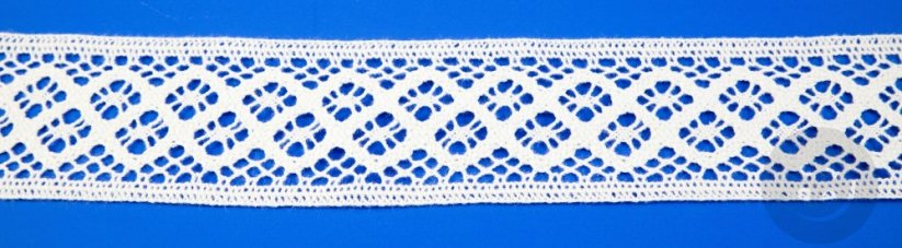 Cotton lace trim - white - width 4,5 cm - insertion