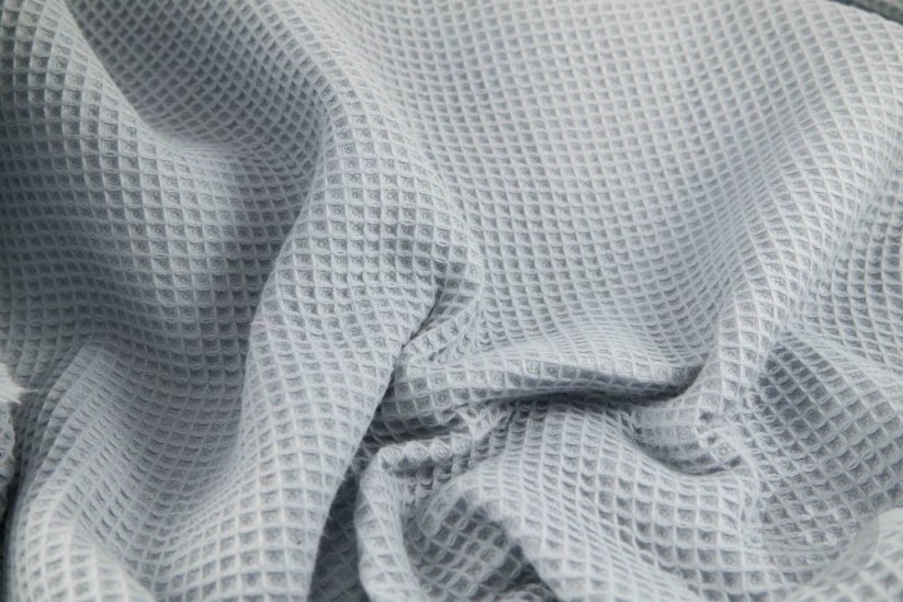 Cotton waffle honeycomb fabric - light grey - width 150 cm