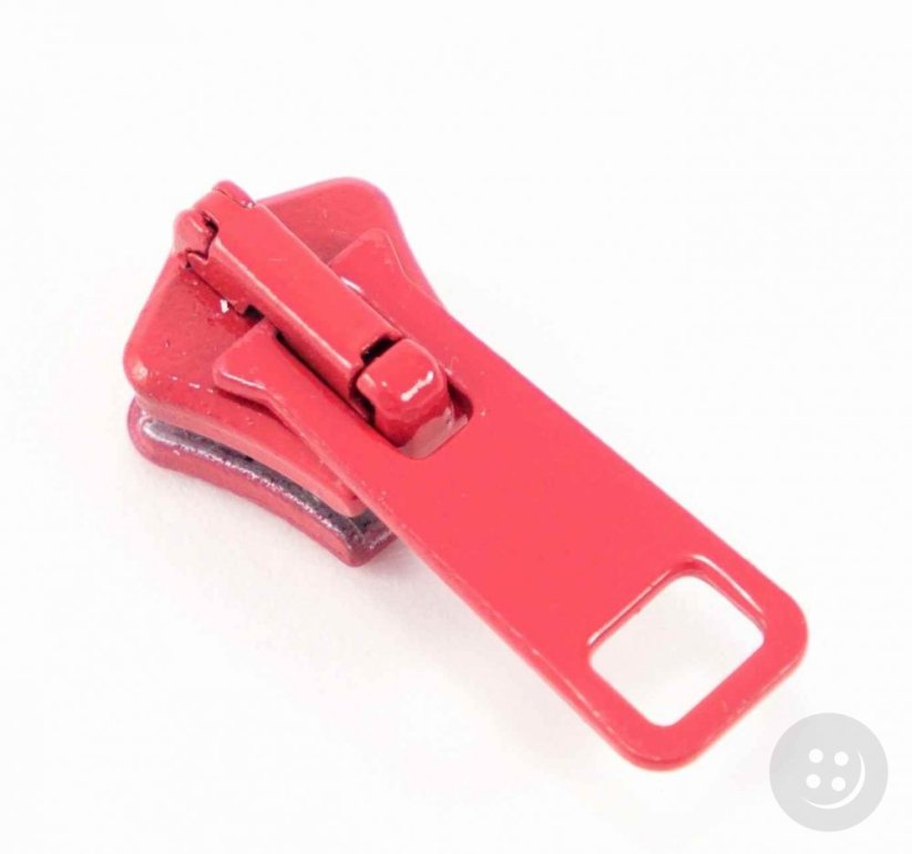 Plastic cubes zipper slider - red - size 7