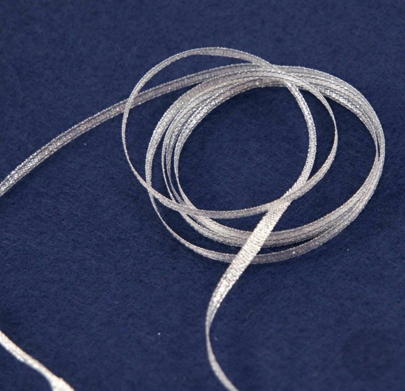 Lurex ribbon - silver - width 0,6 cm