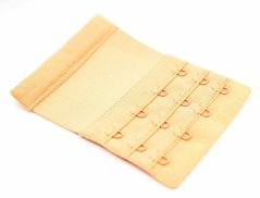 Vkládací podprsenkový prodlužovač obvodu - béžová - délka 10,5 cm - rozteč háčků 1,8 cm