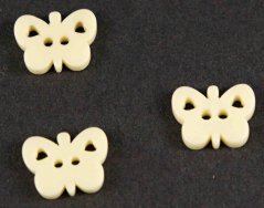 Schmetterling - Knopf - Creme - Größe 1 cm x 1,3 cm