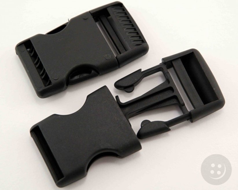Plastik Steckschnalle - schwarz - Duchmesser 4 cm