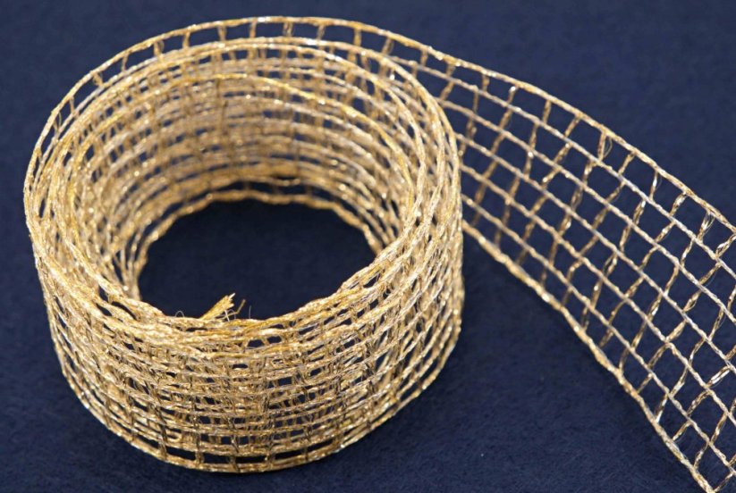 Lurex ribbon - gold - width 4 cm