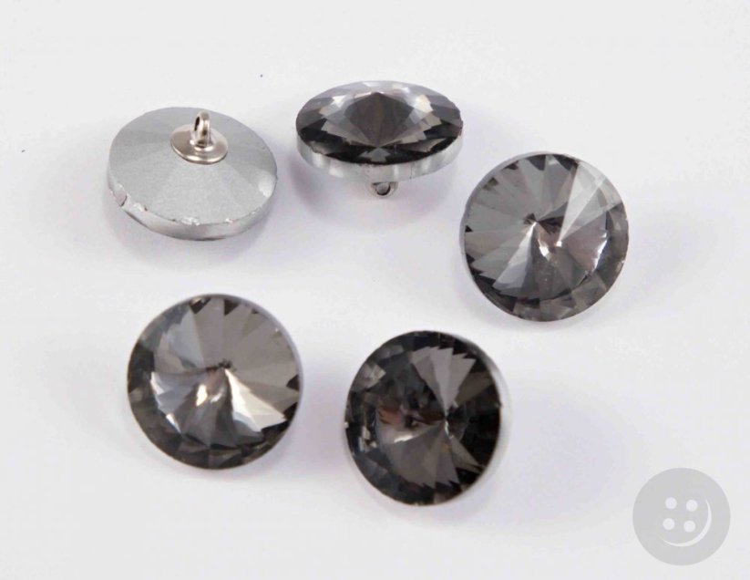 Luxuriöser Kristallknopf - dunkler Kristall - Durchmesser 1,8 cm