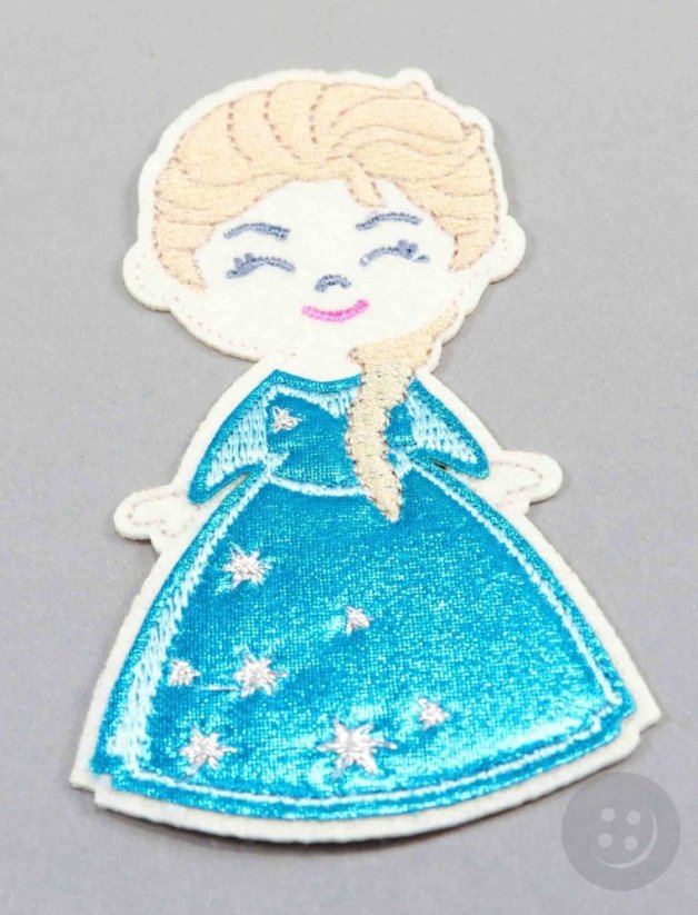 Nažehlovací záplata - princezna Elsa - rozměr 10 cm x 5,5 cm