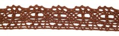 Bavlnená paličkovaná čipka - hnedá - šírka 3 cm