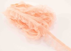 Elastische Rüsche – Aprikose – Breite 1,8 cm
