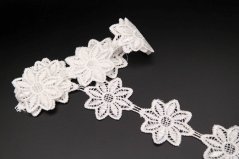 Luftige Spitzenblume - gebrochenes Weiß - Breite 4 cm