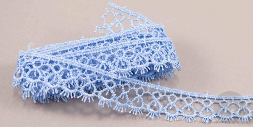 Guipure lace trim - blue - width 1,8 cm