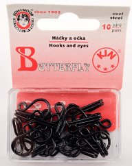 Hooks and eyes pack of 10 pieces - black