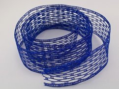 Decorative mesh ribbon - blue - width 5.2 cm