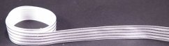 Band mit Streifen - weiß, silber - Breite 1,5 cm