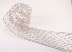 Lurex ribbon - silver - width 5 cm