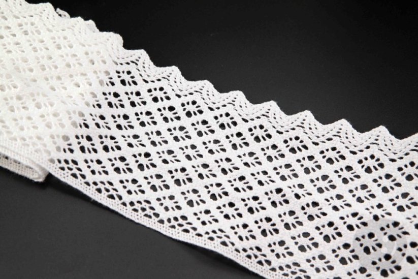 Cotton lace - white - width 9.5 cm