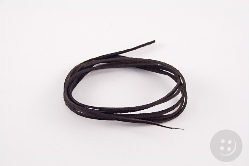 Eco leather cord - Brown - width 3 mm