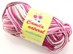 Yarn Camila natural multicolor -  pink brown white- color number 9074