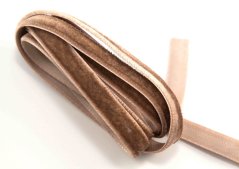 Velvet ribbon - light brown - width 1 cm