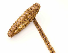 Eingefasste Pailletten am Meter - kupferfarben - Breite 0,8 cm
