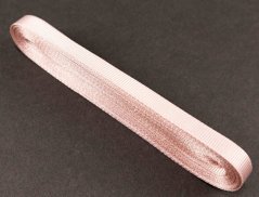 Luxusní saténová rypsová stuha - šíře 1 cm - světlá starorůžová