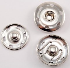 Kovový patentek - stříbrná - průměr 2,5 cm