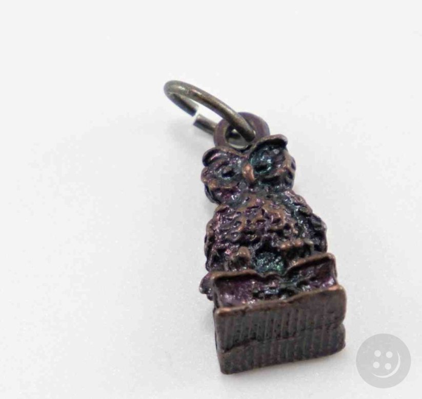 Metal pendant - owl - 2 cm x 1 cm