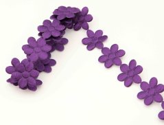 Satinblumen am Meter - lila - Breite 2 cm