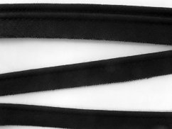 Bavlněný výpustek - černá - šířka 1,4 cm