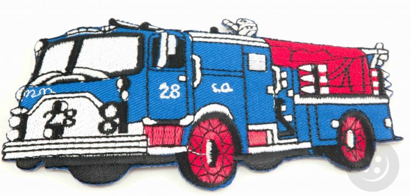 Iron-on patch - Fireman truck - dimensions 11,5 cm x 6 cm
