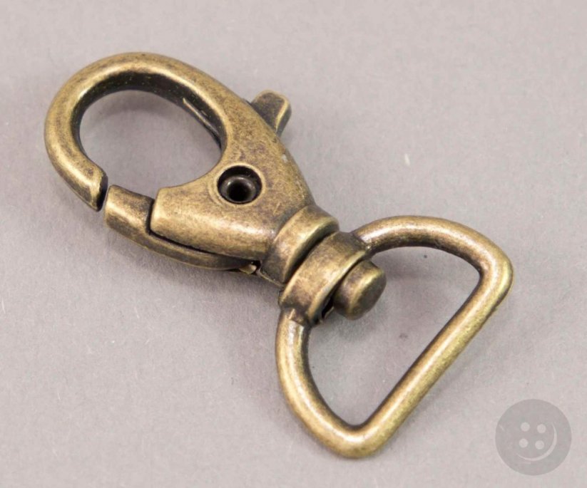 Swivel hook - antique brass - pulling hole width 1,5 cm