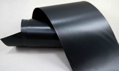 Luxusná saténová stuha - obojstranne lesklá - čierna - šírka 11,5 cm