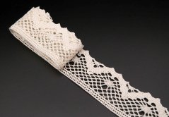 Bavlněná paličkovaná krajka - smetanová - šířka 3,9 cm