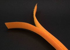 Našívacie suchý zips - neónová oranžová - šírka 2 cm
